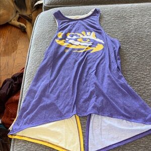 Purple and Yellow Sleeveless LSU SIZE SMALL WOMENS ladies